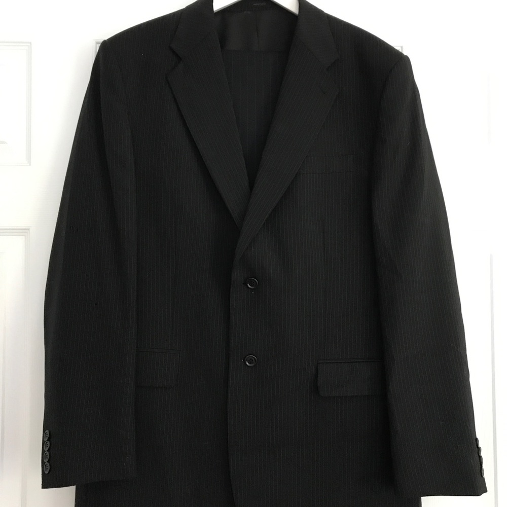 Express Men’s Black Subtle Pin Stripe Suit